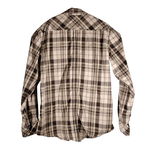 BKE Buckle pearl snap shirt mens XL XLarge grayplaid slim fit stretch western - Picture 2 of 8